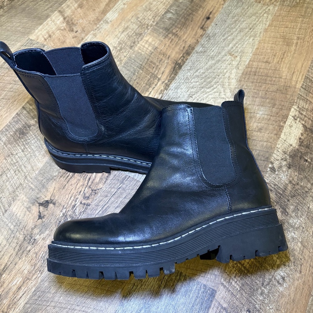 Marc Fisher Black Chunky Sole Boots